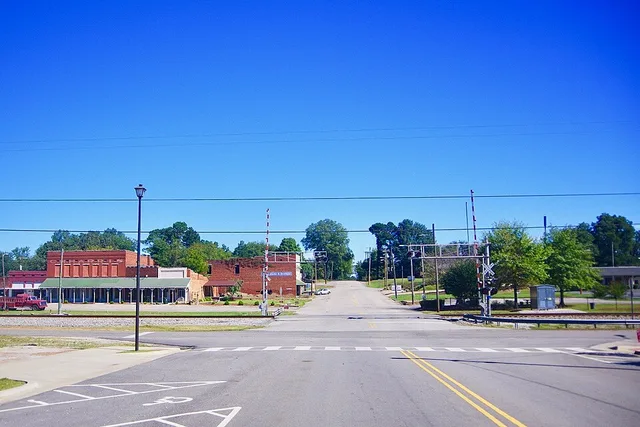 View along Main Street in Cherokee, Alabama, United States.