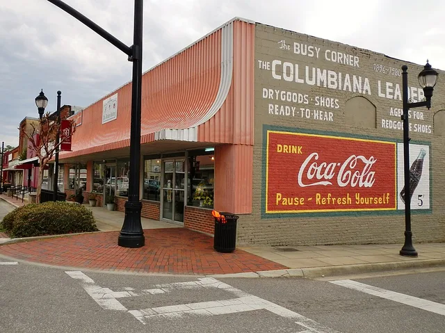 Photo of downtown Columbiana, Alabama .
