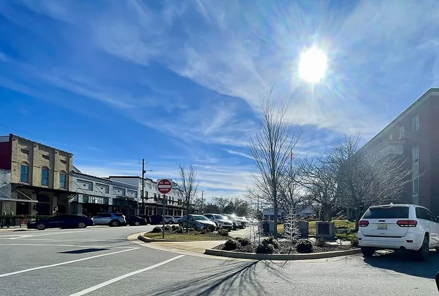 View as you come into downtown.