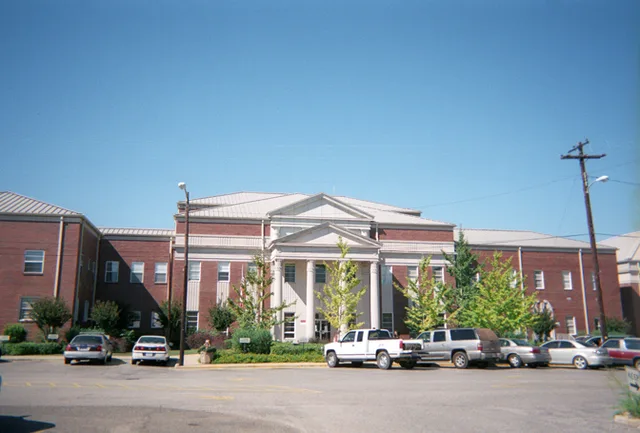 Clarke County Courthouse (Built 1955), Grove Hill, Alabama. The historic district that includes and centers on this courthouse is listed on the National Register of Historic Place...