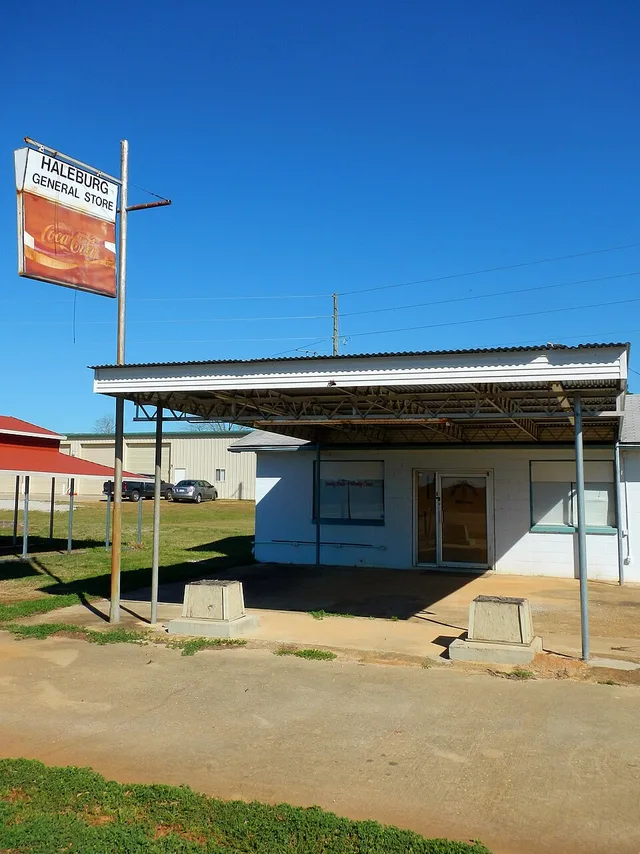 This is a photograph of the Haleburg General Store in Haleburg, Alabama.