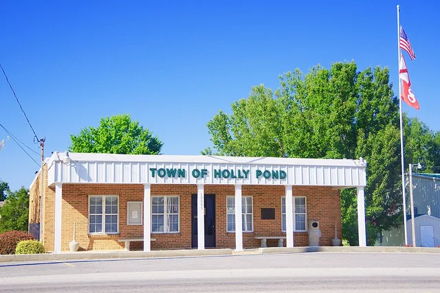 Town Hall in Holly Pond, Alabama, United States.