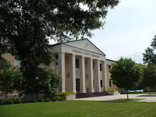 The Marengo County Courthouse in Linden, Marengo County, Alabama.