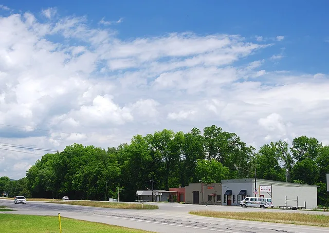 Businesses along U.S. Route 72 in Paint Rock, Alabama, United States.