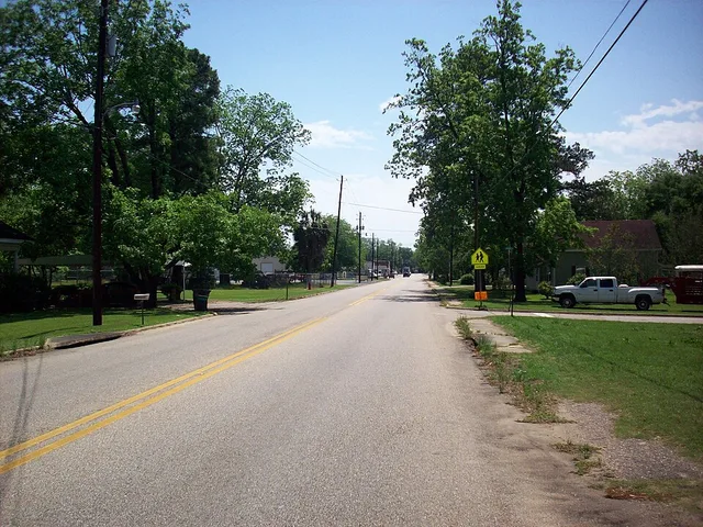 Main Street in Pinckard, Alabama, looking toward center of town