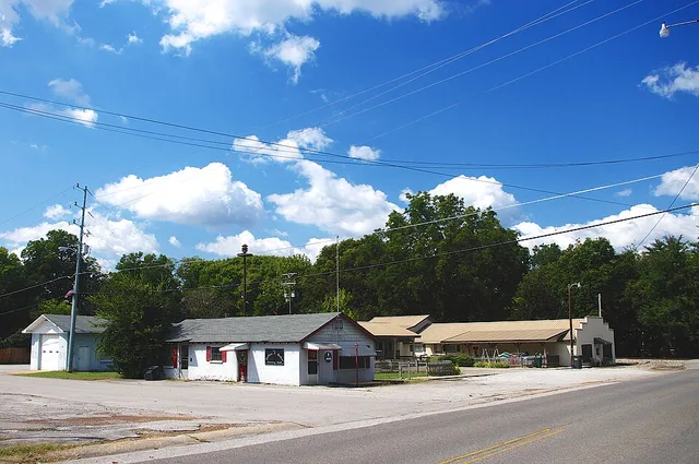 Businesses along Seneca Drive in Trinity, Alabama, United States.