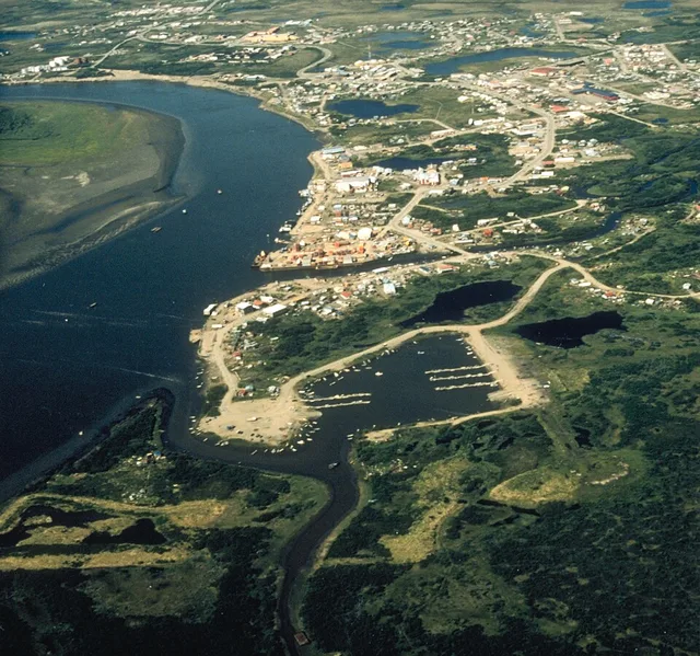 Aerial view of Bethel, Alaska .