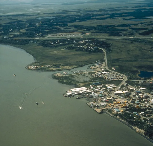 Aerial view of Dillingham, Alaska.