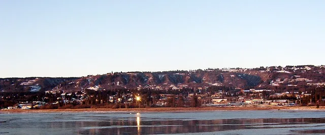 Downtown Homer, Alaska, seen from Beluga Slough