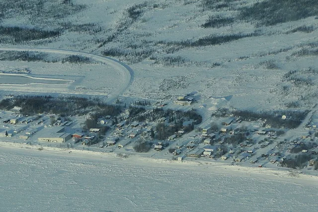 Just after takeoff on the way back to Fairbanks.