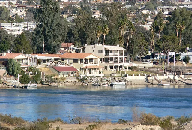 Bullhead City, Arizona houses seen from Nevada side of river