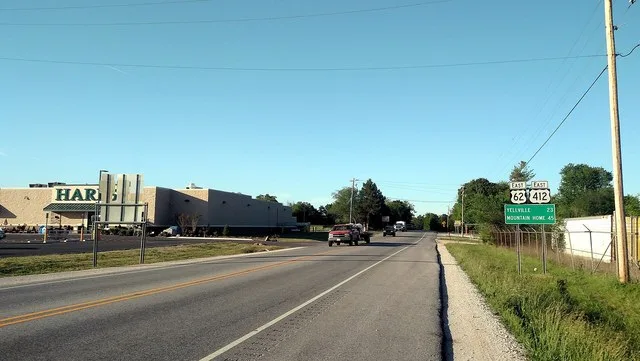 US 62 and US 412 just east of their concurrency with US 65 in Bellefonte, Arkansas