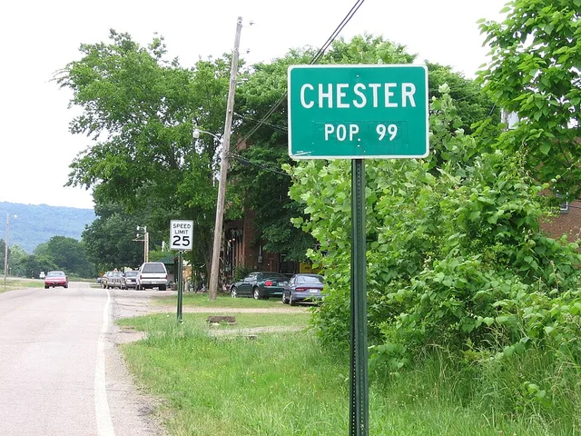 Entrance sign to w:Chester, Arkansas
