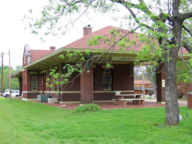 Old Train station in Clarksville, Arkansas , today used by the local Chamber of Commerce.