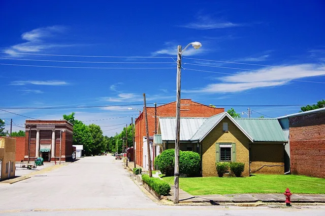 View along Vine Street in Corning, Arkansas, United States