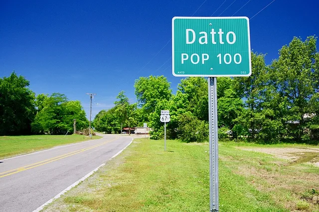 Entrance to Datto, Arkansas, United States, along U.S. Route 67