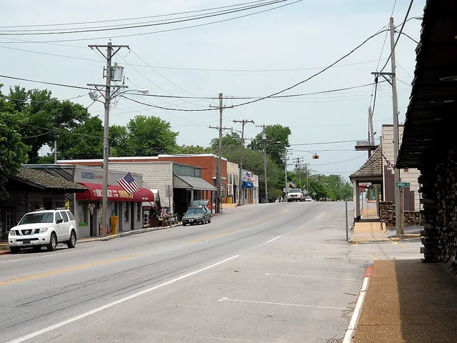 Downtown Decatur, AR. On Hwy. 59 facing north