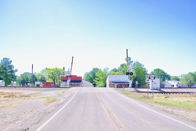 Arkansas Highway 304 approaching its intersection with Arkansas Highway 34 and Arkansas Highway 90 in Delaplaine, Arkansas, United States