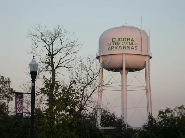 shot of the Eudora water tower