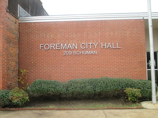 I took photo with Canon camera of City Hall in Foreman, AR