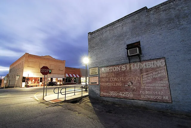 Broadway Street at 2nd Street in Glenwood, Arkansas, United States, November 2011