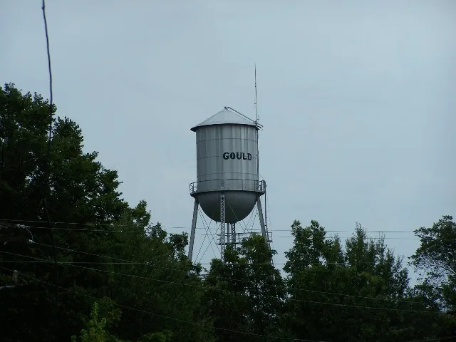 Gould, Arkansas water tower - Located right off US 65 near Garfield St., Lincoln County, Gould, Arkansas