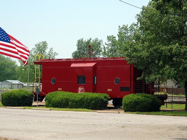 Kansas City Southern caboose in Gravette, AR