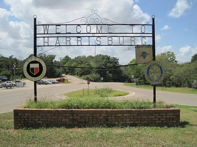 Welcome to Harrisburg, Arkansas sign