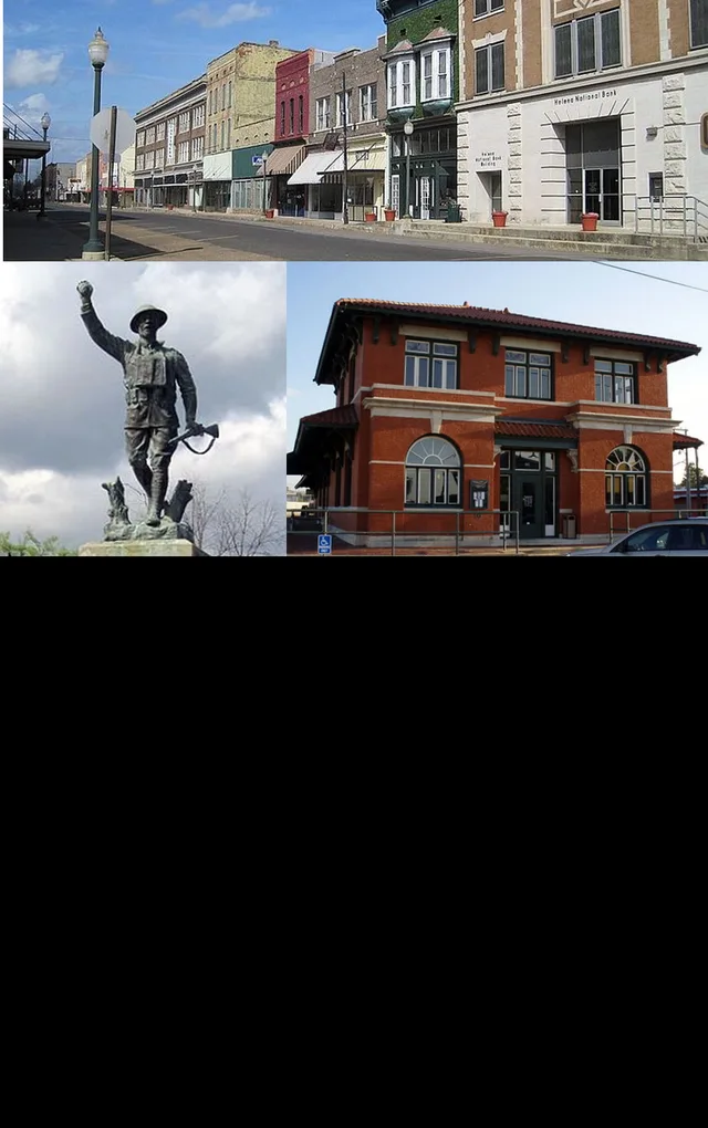 Collage of Helena-West Helena landmarks in Arkansas