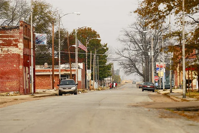 Almost entirely abandoned main street Luxora