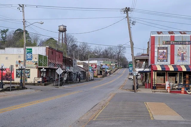 Main Street in Mammoth Spring, Arkansas.