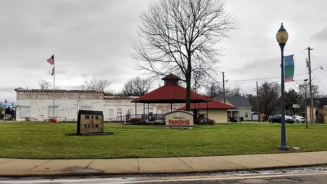 Park and gazebo in downtown Mansfield, AR