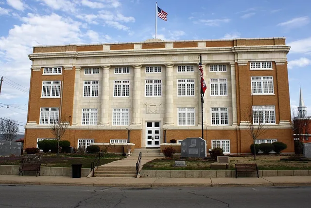 Facade of Conway County Courthouse in Morrilton, AR