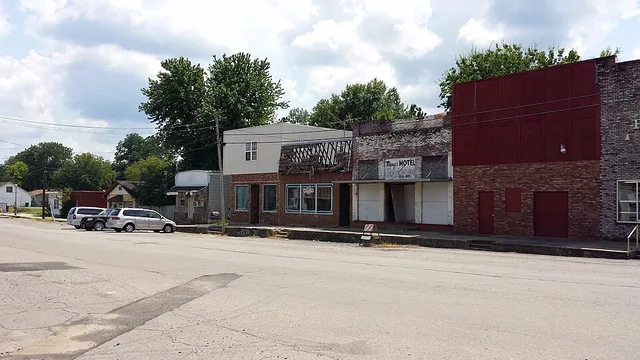 Looking east down Highway 10 in Ola, AR