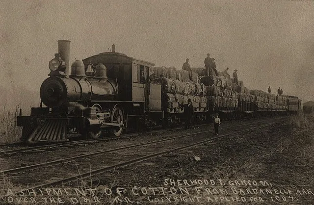 Shipment of cotton from Dardanelle, Arkansas over the D and R. Railroad - 1907 by Sherwood T. Grissom