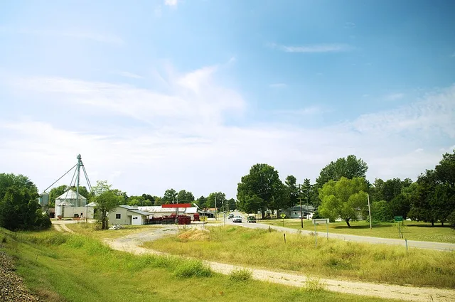 Buildings along U.S. Route 62 in St. Francis, Arkansas, United States.