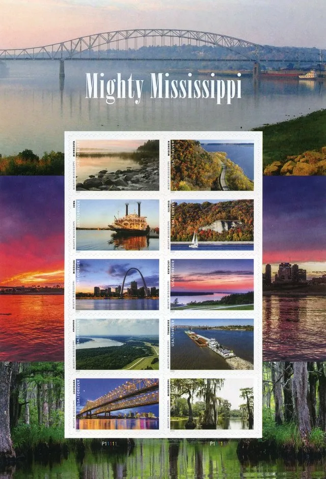 58 cents Mighty Mississippi postage stamps (2022) 1