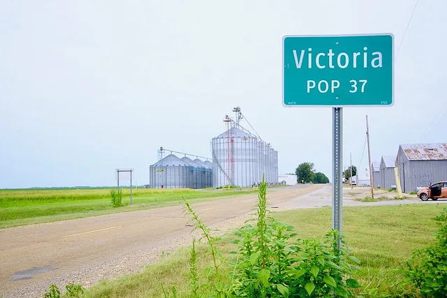 Entrance to Victoria, Arkansas, United States, along Arkansas Highway 158.