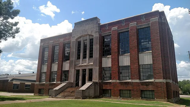 Former Scott County Courthouse in downtown Waldron, Arkansas