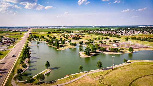 Areal view of Tilden Rodgers Sports Complex in West Memphis.