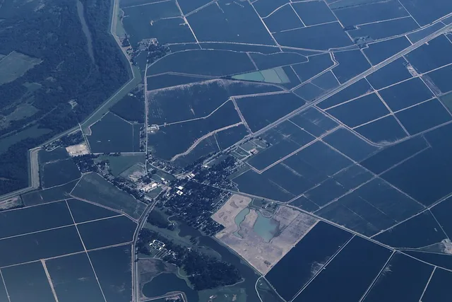 Flying over Wilson, Arkansas in July 2023. Wilson Arkansas Aerial (53537362224).jpg