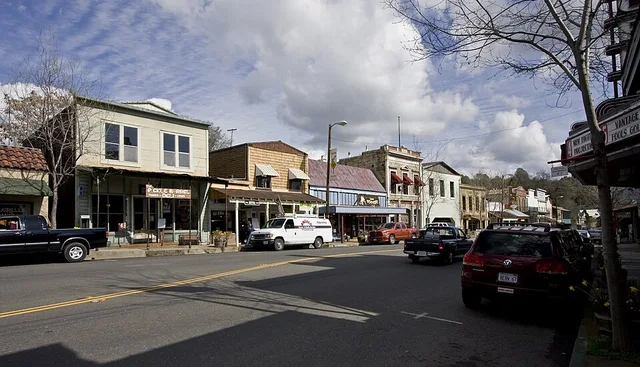 Photo of downtown Angels Camp, California taken in March 2008.