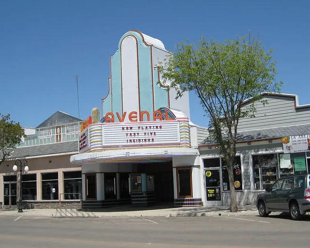 This photo is of the Avenal Theatre in Avenal, CA. The Avenal Theatre was rebuilt in 2010 after being virtually destroyed by a fire.