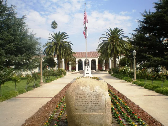 Azusa City Hall , at the Azusa Civic Center — at 213 Foothill Boulevard (historic Route 66), in Azusa , Los Angeles County, California. The Spanish Colonial Revival style city hal...