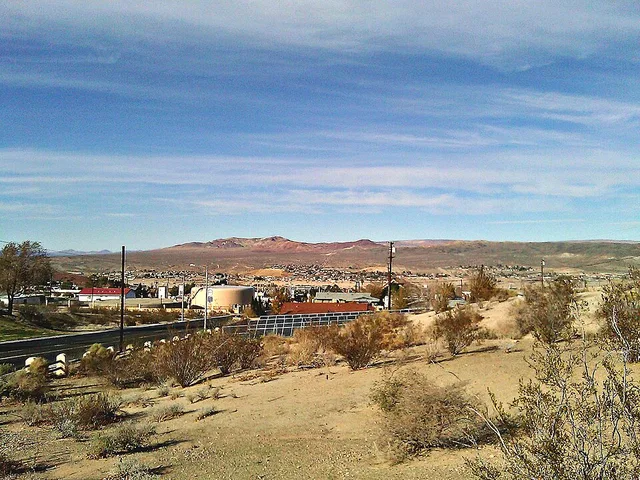 City view of Barstow, California as seen from the Desert Discovery Center on 831 Barstow Road, Barstow, California, view looking northwest. This photograph was taken with an HTC 7...