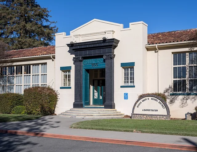 Entrance of Biggs Elementary School on B Street in Biggs, Butte County, California, on November 24, 2023