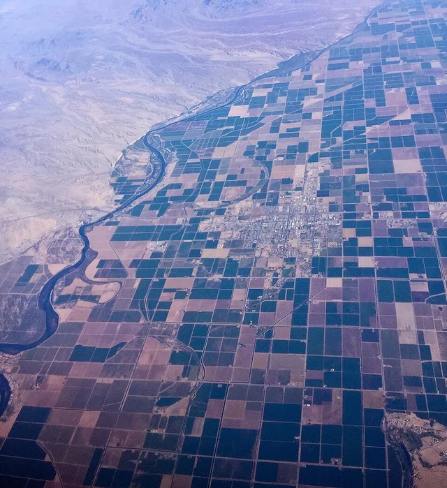 Blythe, California, seen from the air (from the north, looking south).