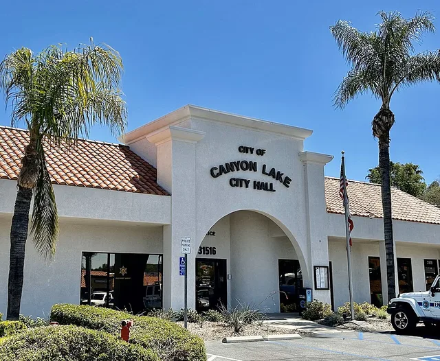 This is a photograph of the city hall in Canyon Lake, Riverside County, California.
