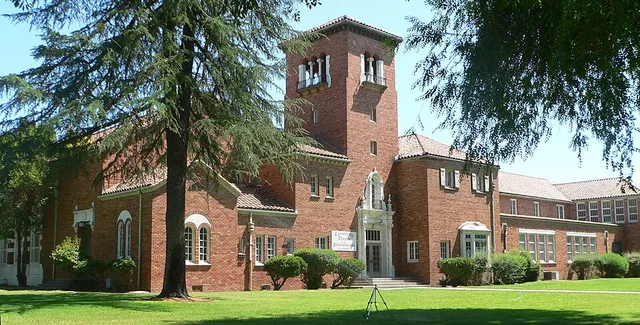 1926 high school building in Colusa, California, located at 745 10th Street; seen from the northwest.