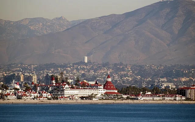 Hotel del Coronado in San Diego, California as seen from Cabrillo National Monument